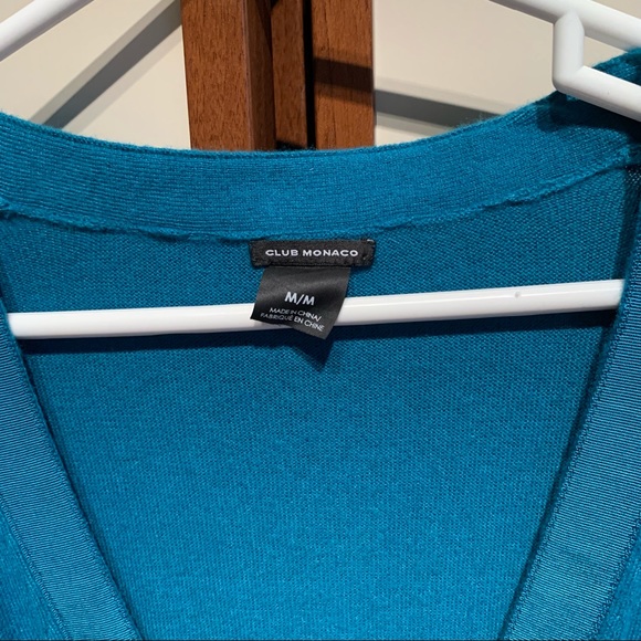 Club Monaco || Teal cardigan with jewel buttons - Picture 3 of 4